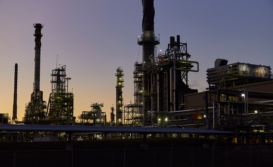 Dusk at refinery