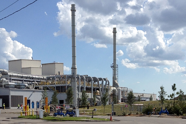 Exterior view of a battery recycling facility.